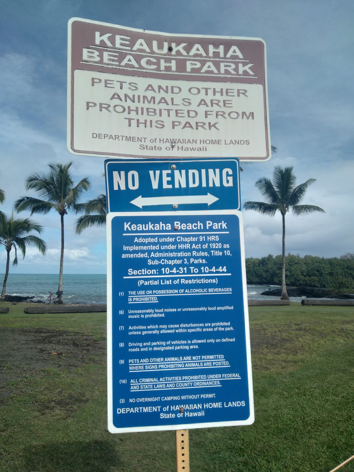 Hilo Distance Sign Keaukaha Beach Park – A Safe, Leisurely Hilo Kid-Friendly Swimming Hole ...