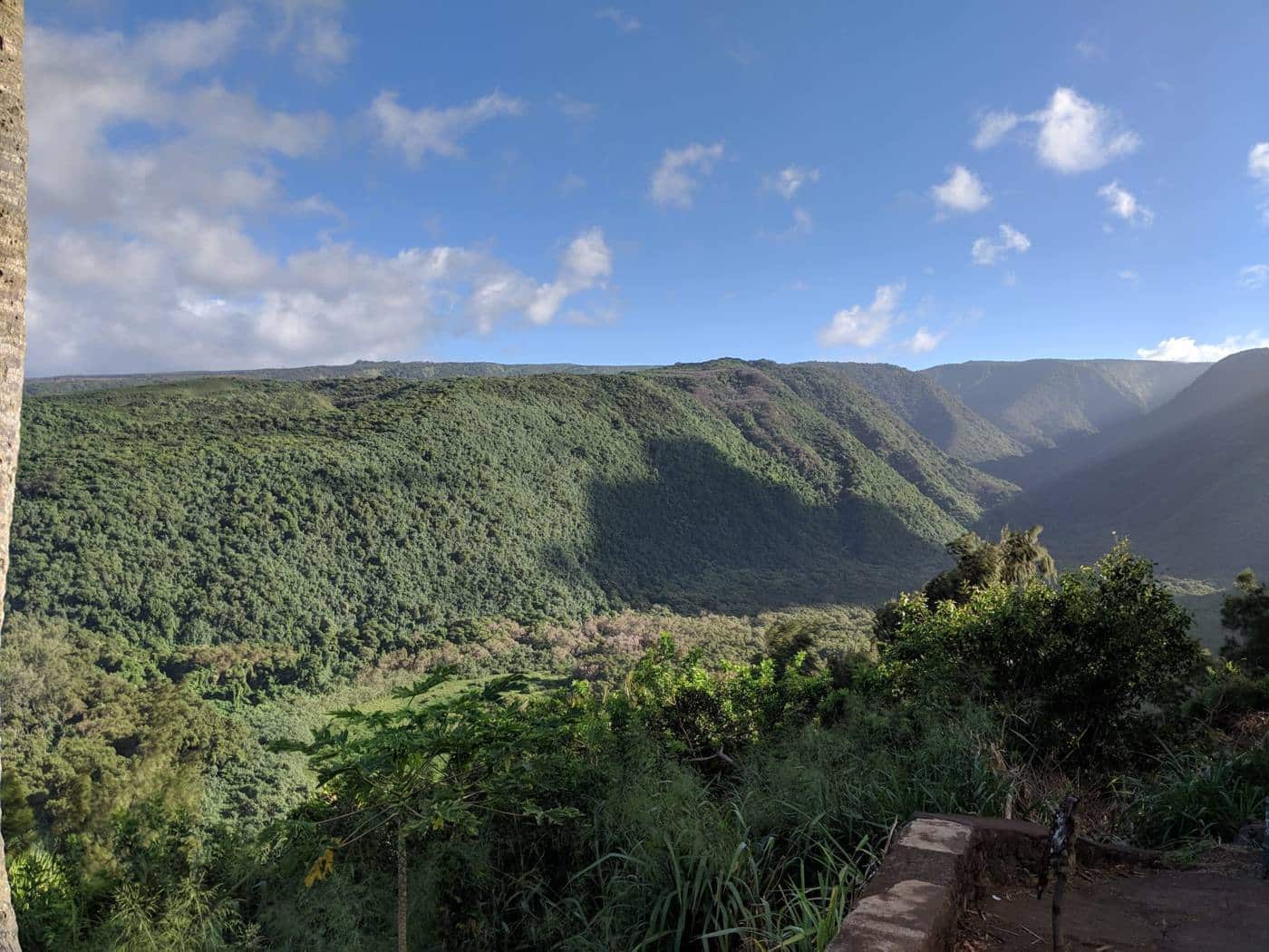 Pololu Valley black sand beach and cliffs