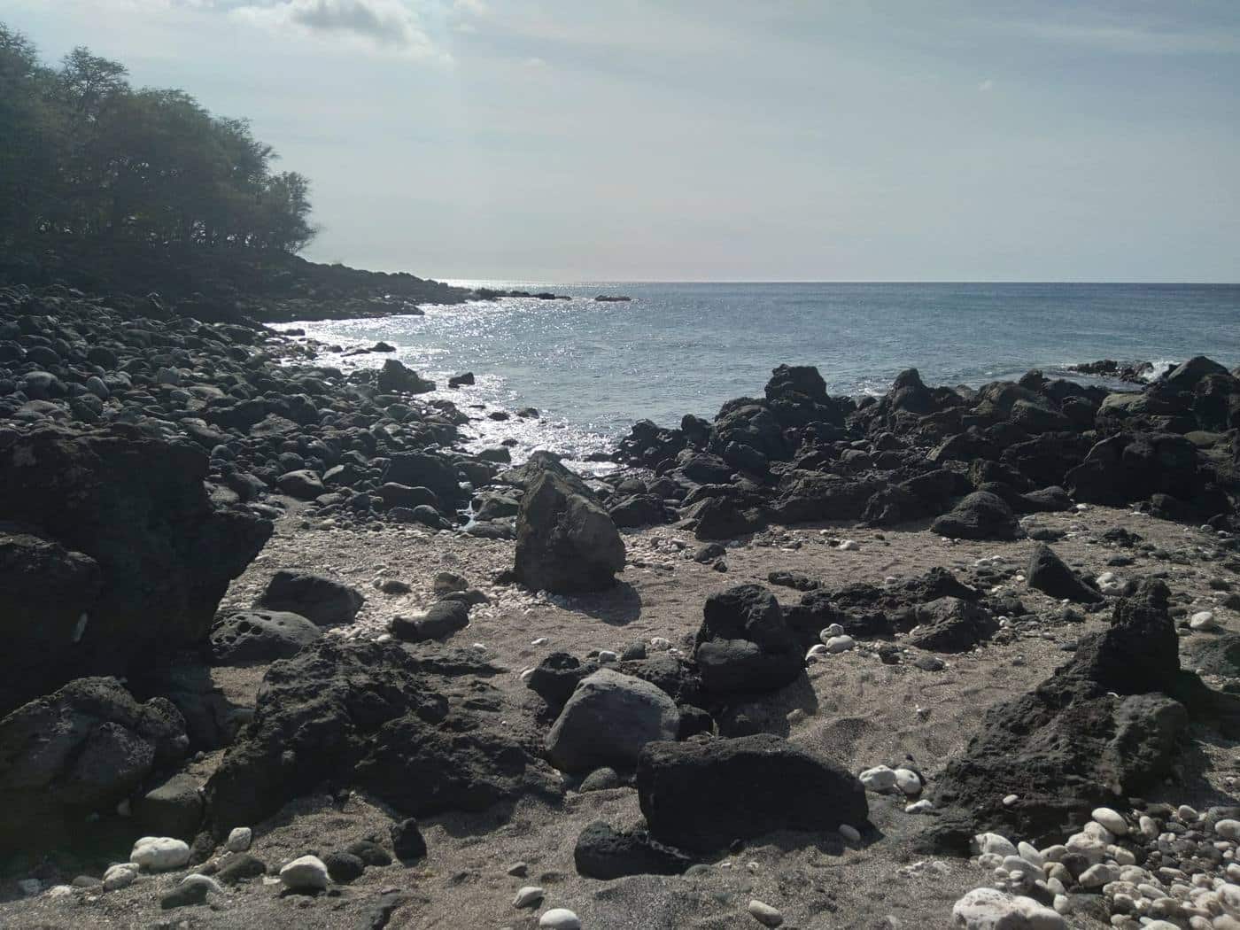 Rocky coast and pavilion at Kapaa
